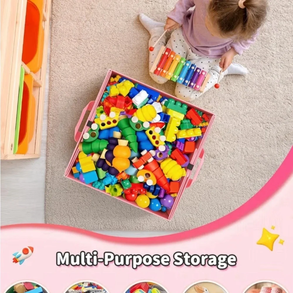 🎄🎅🎄❄️❄️🎅Pink Toy Storage Mat for Kids🎄🎅🎄❄️❄️🎅